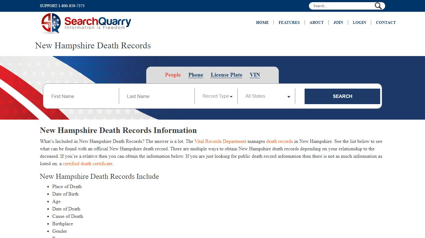 Free New Hampshire Death Records | Enter a Name to View ...